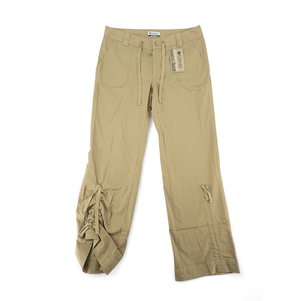 Columbia Sabel Sands Womens Pants Size 10 Khaki Drawstring Hiking Outdoor Travel